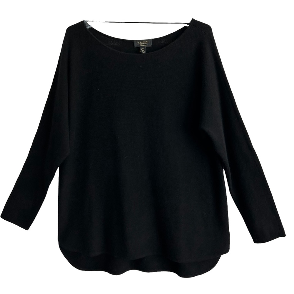 NEW Charter Club Black Cashmere Shirttail Sweater PXL